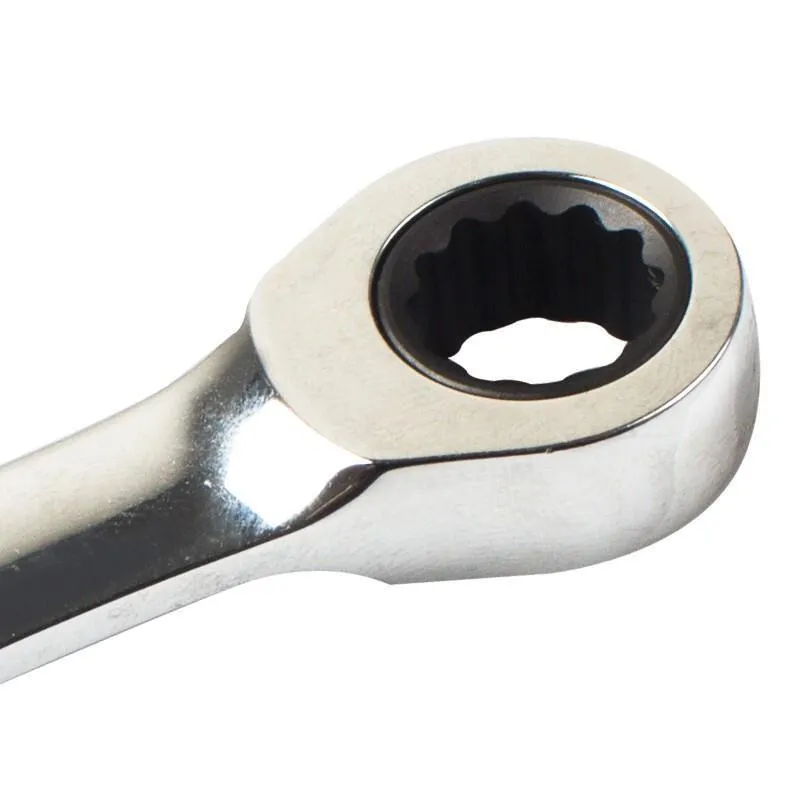 15mm Ratchet Wrench Box Open End Fixed Head Wrench Multi Function Quick Automatic High Torque Chrome Vanadium Steel