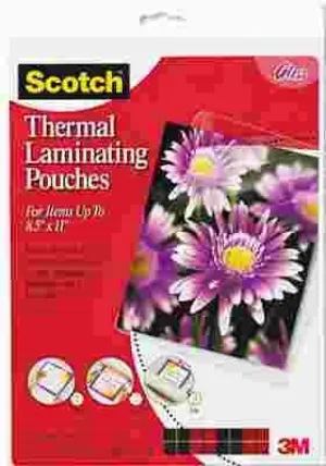 3M Letter Size Thermal Laminating Pouches 3 Mil 11 1/2 X 9 20/Pack