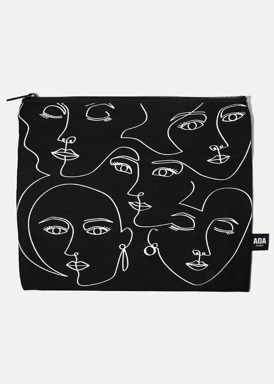 A  Large Canvas Bag -Artistic Faces