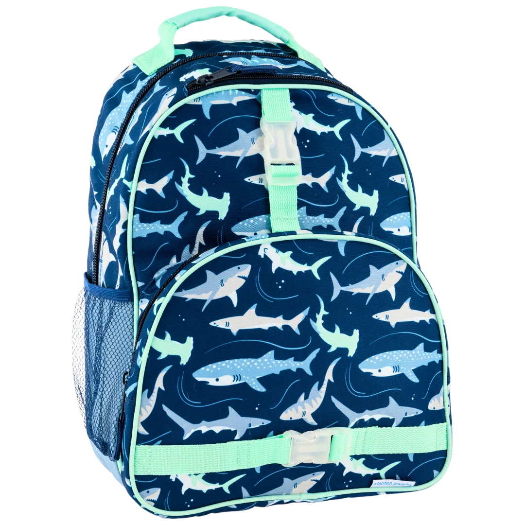 All Over Print Backpack Navy Shark