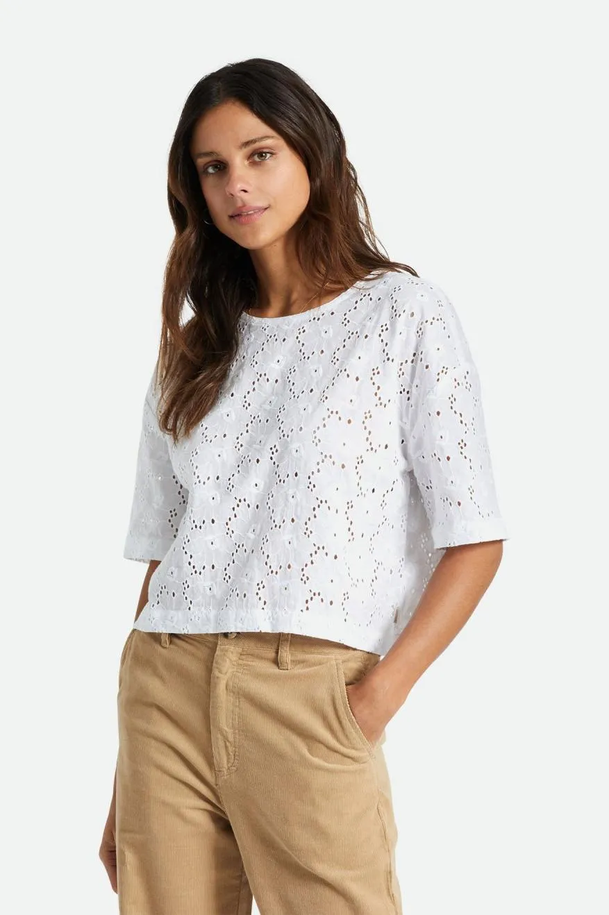 Amalfi Eyelet S/S Woven - White