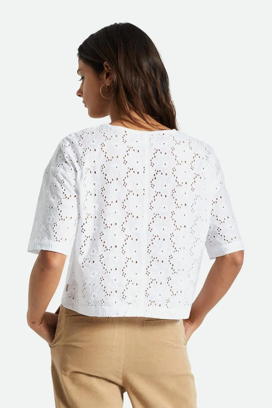 Amalfi Eyelet S/S Woven - White