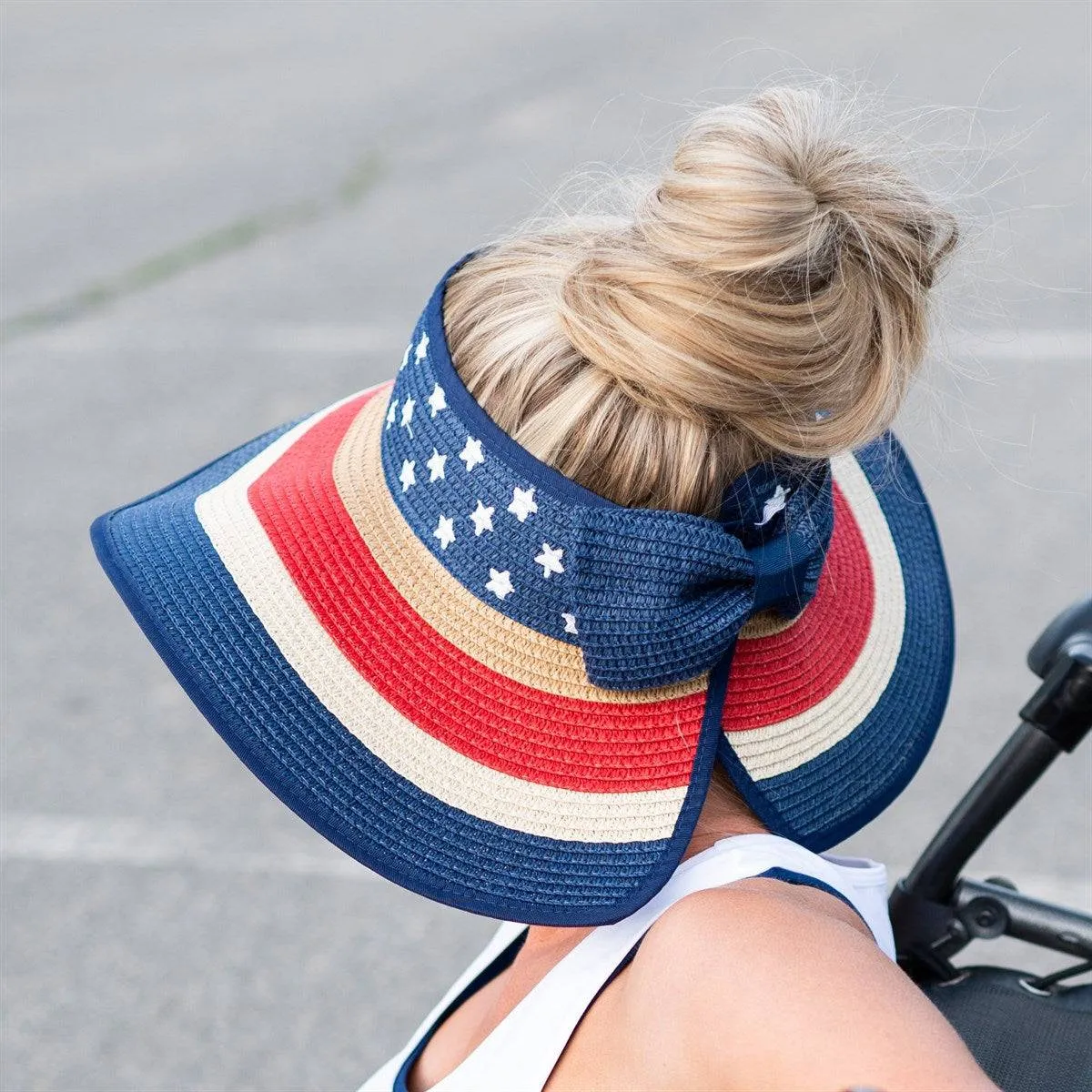 Americana Patriotic Rollable Visor For Adventures, 4th Of July,