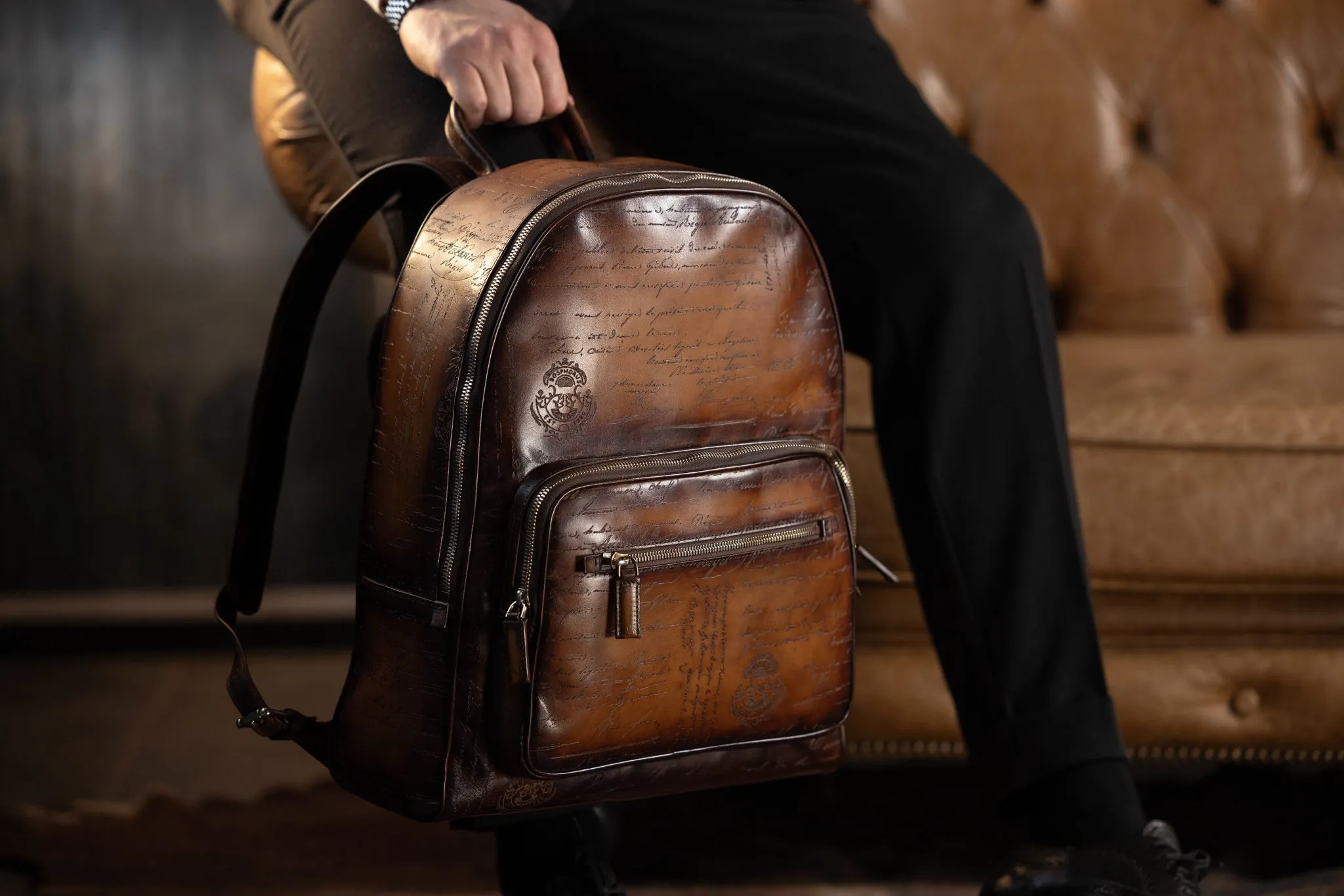 Backpack - Parchment Patina Dark Brown