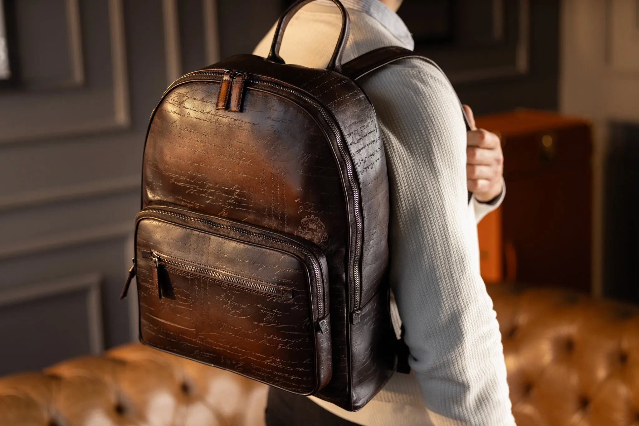 Backpack - Parchment Patina Dark Brown