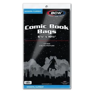 BCW Current/Modern Comic Book Bags, 100 Bags