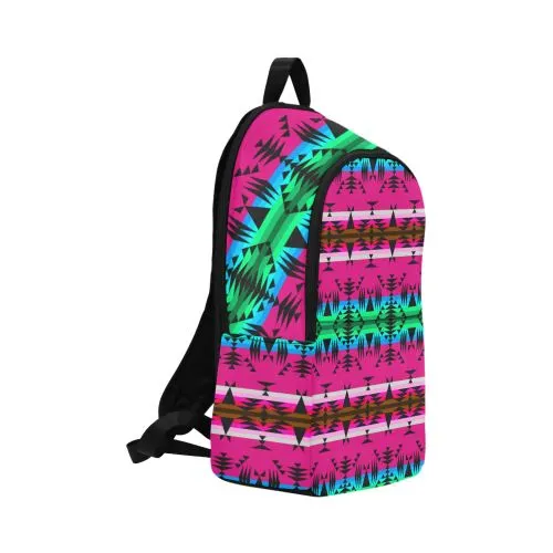 Between the Mountains Pink Fabric Backpack for Adult