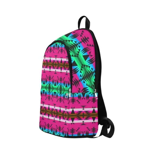 Between the Mountains Pink Fabric Backpack for Adult