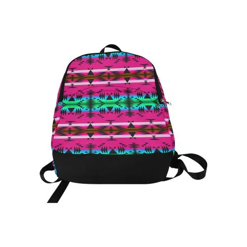 Between the Mountains Pink Fabric Backpack for Adult