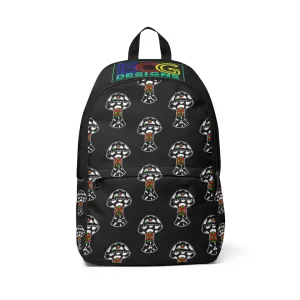 Black and White Skull Shroom Unisex Fabric Backpack