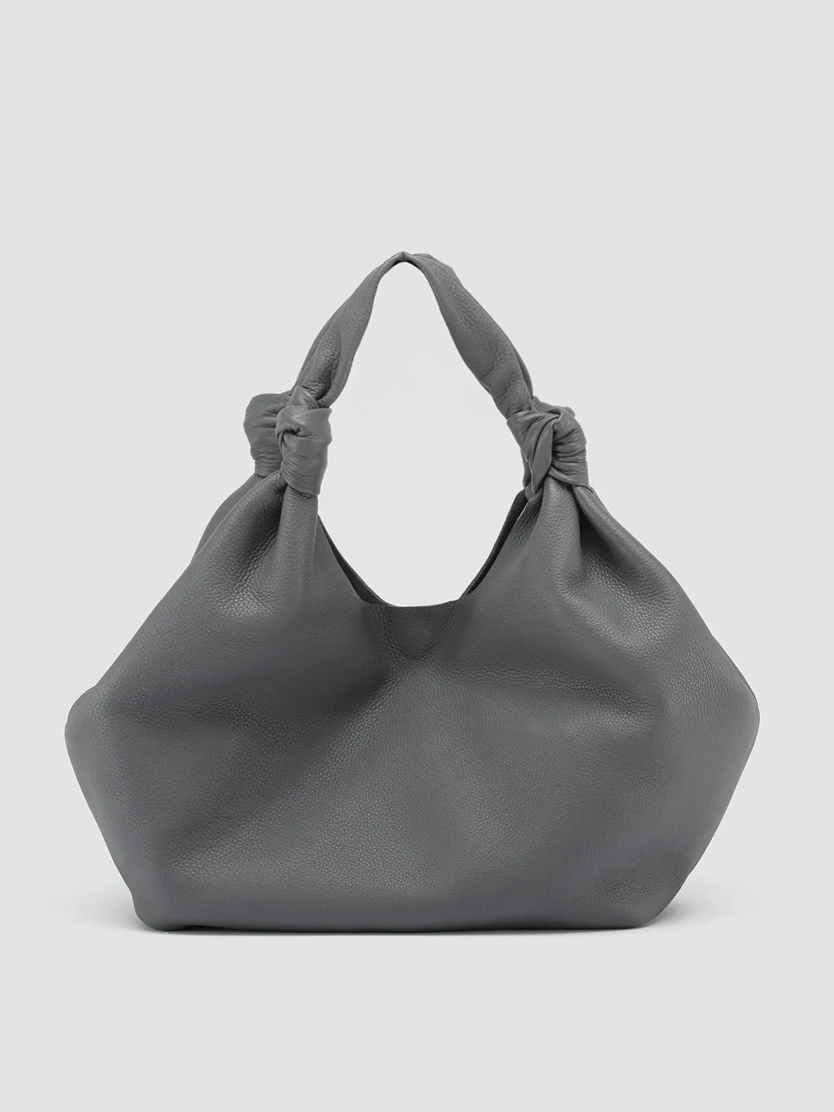 BOLINA 16 - Grey Leather Hobo Bag