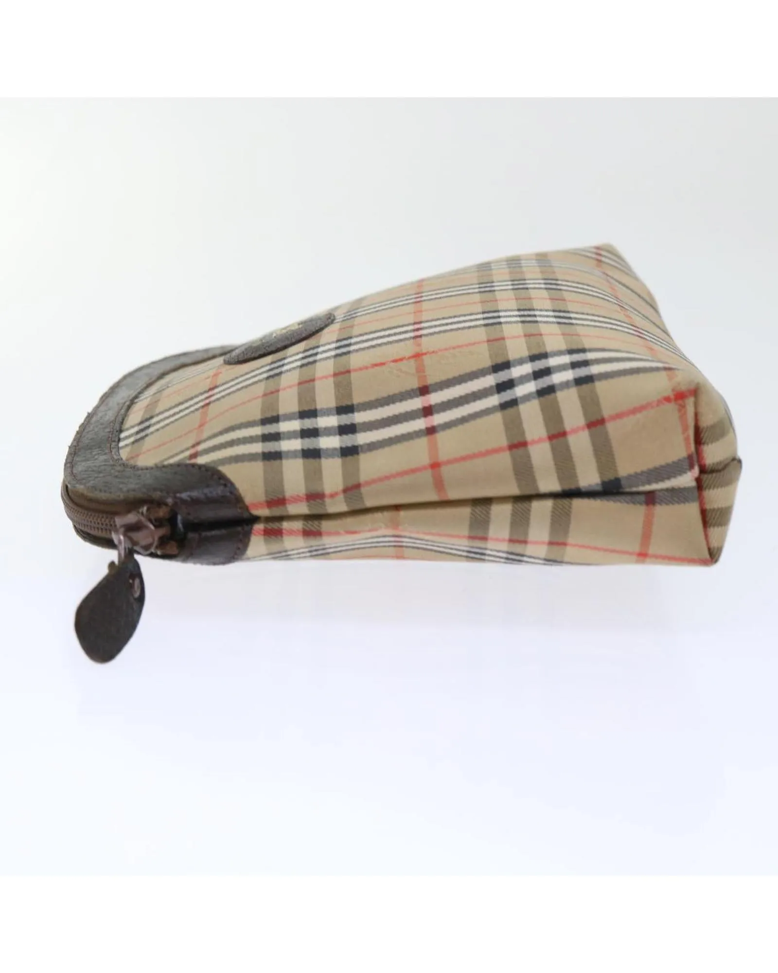 Canvas Check Pouch - Beige