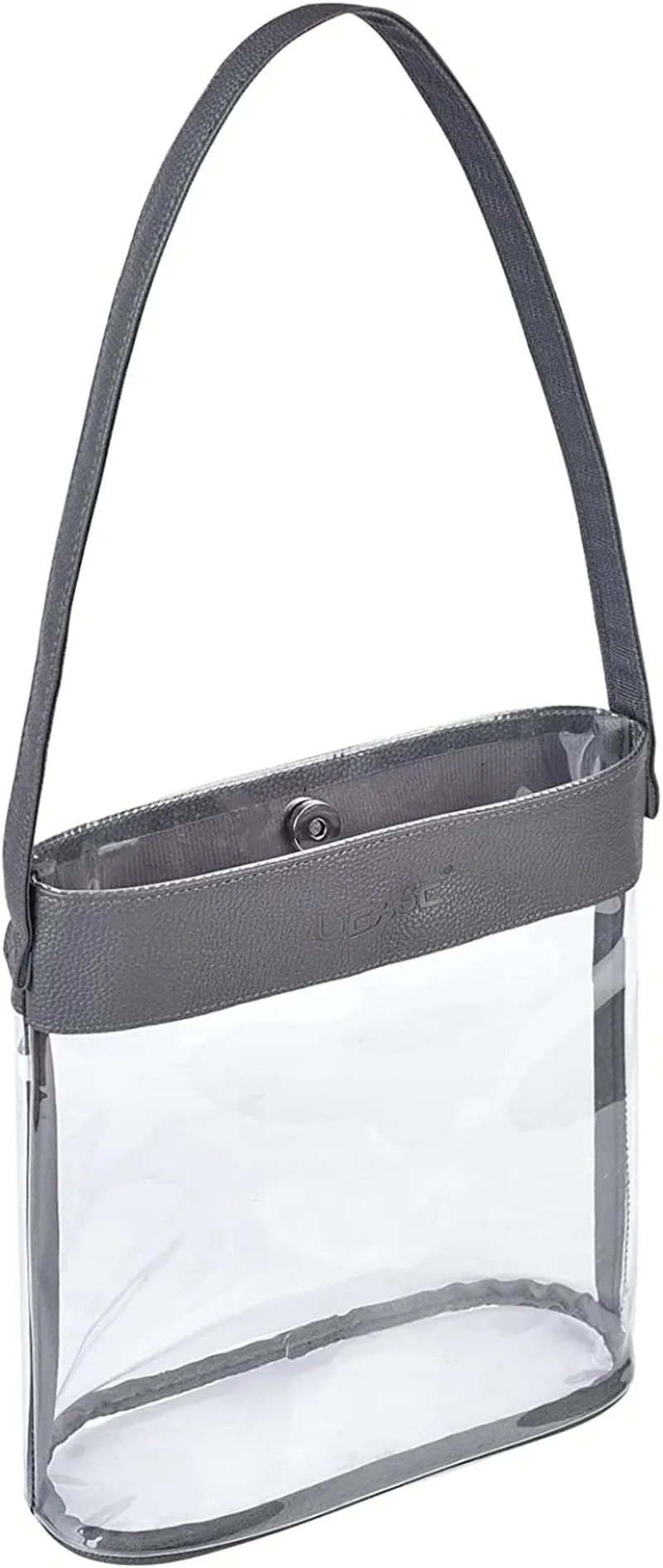 Clear Bucket Bag with Magnetic Buckle Closure