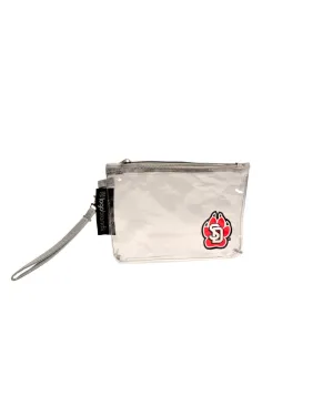 Clear Wristlet with Gray Handle SD Paw