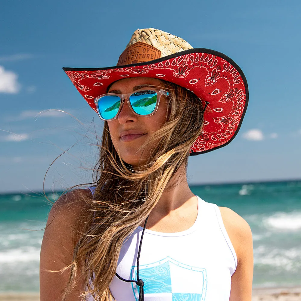 Cowboy Straw Hat | Red Bandana