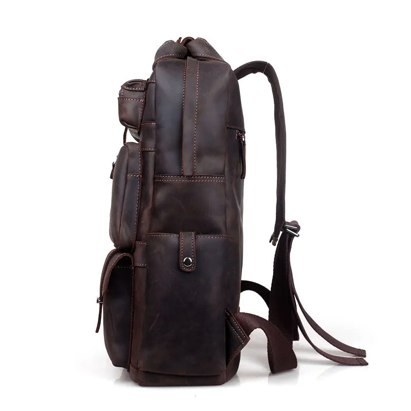 England Style Designer High Quality Genuine Leather Travel Backpack Bags business hiking napsack