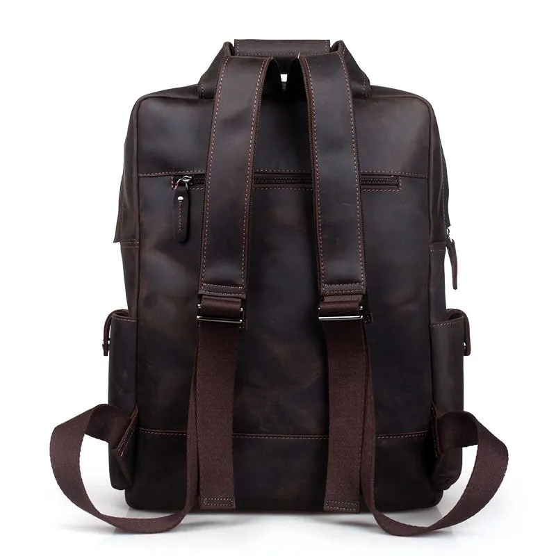 England Style Designer High Quality Genuine Leather Travel Backpack Bags business hiking napsack