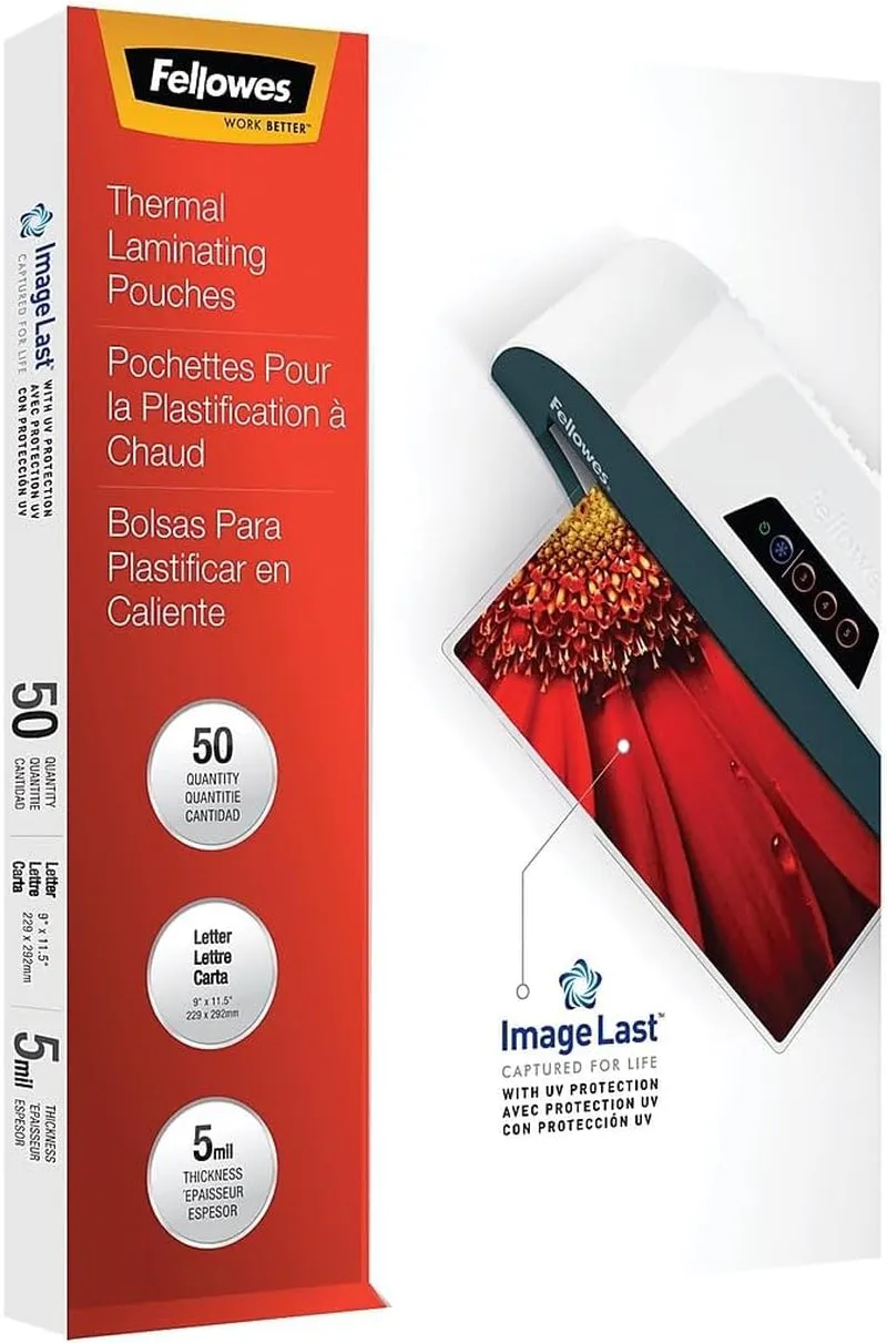 Fellowes 52040 Laminating Pouches with UV Protection, 5Mil, 11-1/2 X 9, 100/Pack