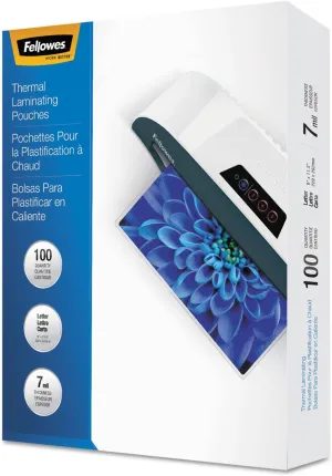 Fellowes 52041 Laminating Pouches 7Mil 11 1/2 X 9 100/Pack