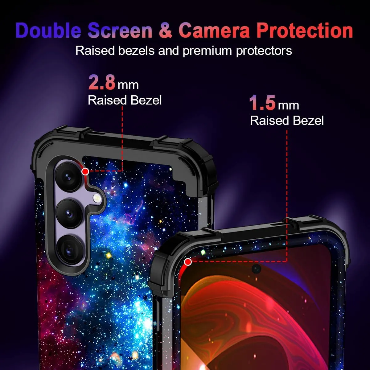 Galaxy S24 Plus 5G Case Glow Dark Three Layer Heavy Duty Shockproof Full Protection Hard Plastic Silicone Protective Case