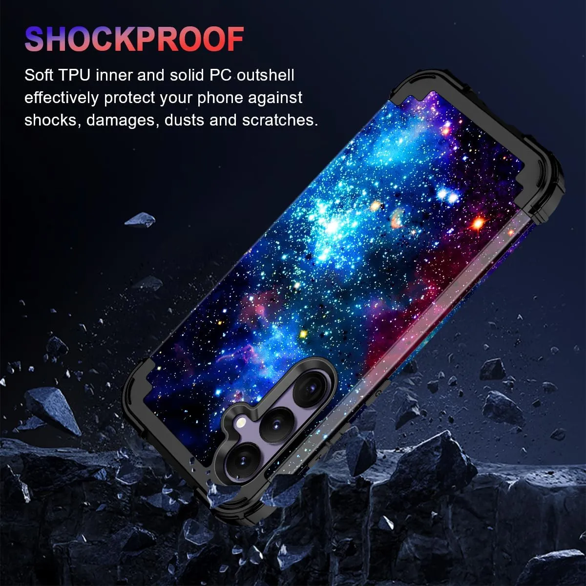 Galaxy S24 Plus 5G Case Glow Dark Three Layer Heavy Duty Shockproof Full Protection Hard Plastic Silicone Protective Case