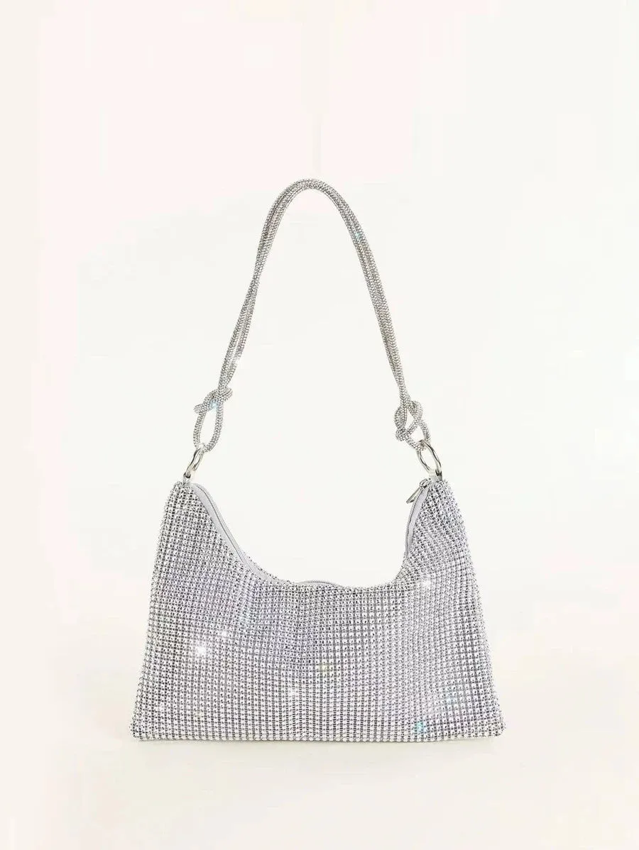 Jodi Maree Accessories Silver Diamanté Clutch / HandBag