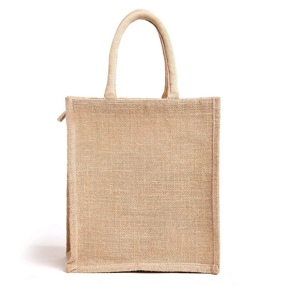 Jute Bags for Lunch Box with Zip | Jute Tote Bag | Jute Tiffin Bags | Multicoloured Jute Bag | Jute Carry Multiuse Bag Size: 36 cm x 30 cm