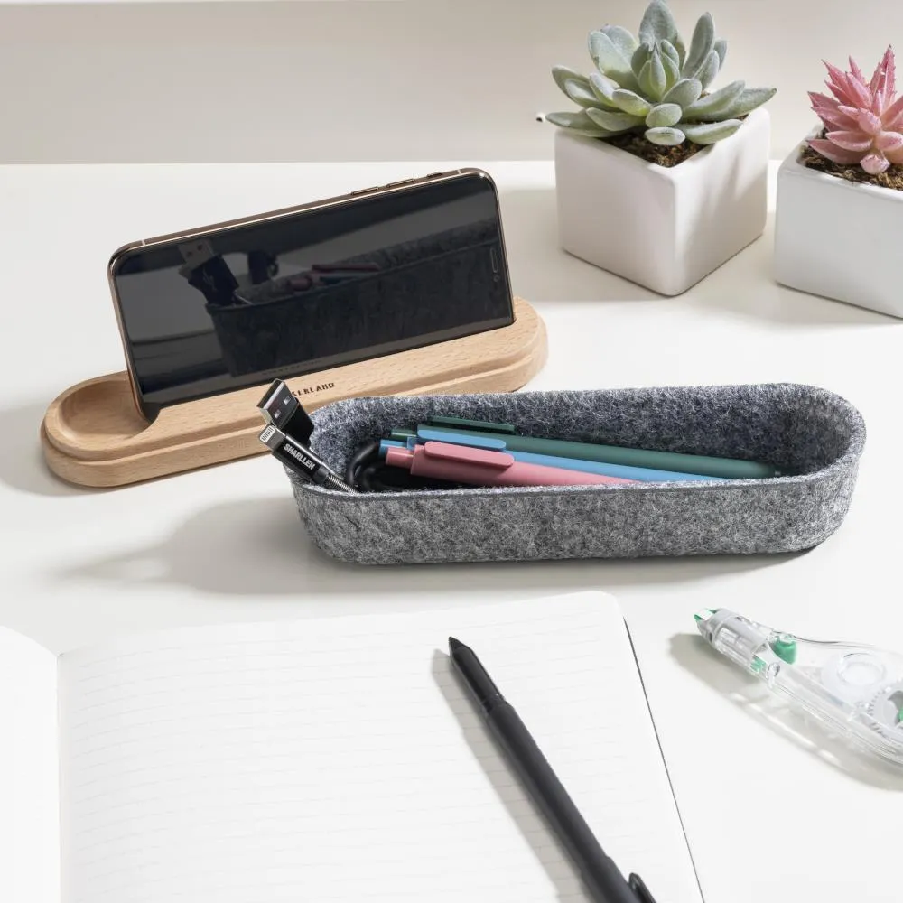 Kikkerland Felt Pencil Case & Phone Stand