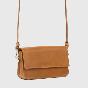 Leather Shoulder Bag - Curie  (Camel)