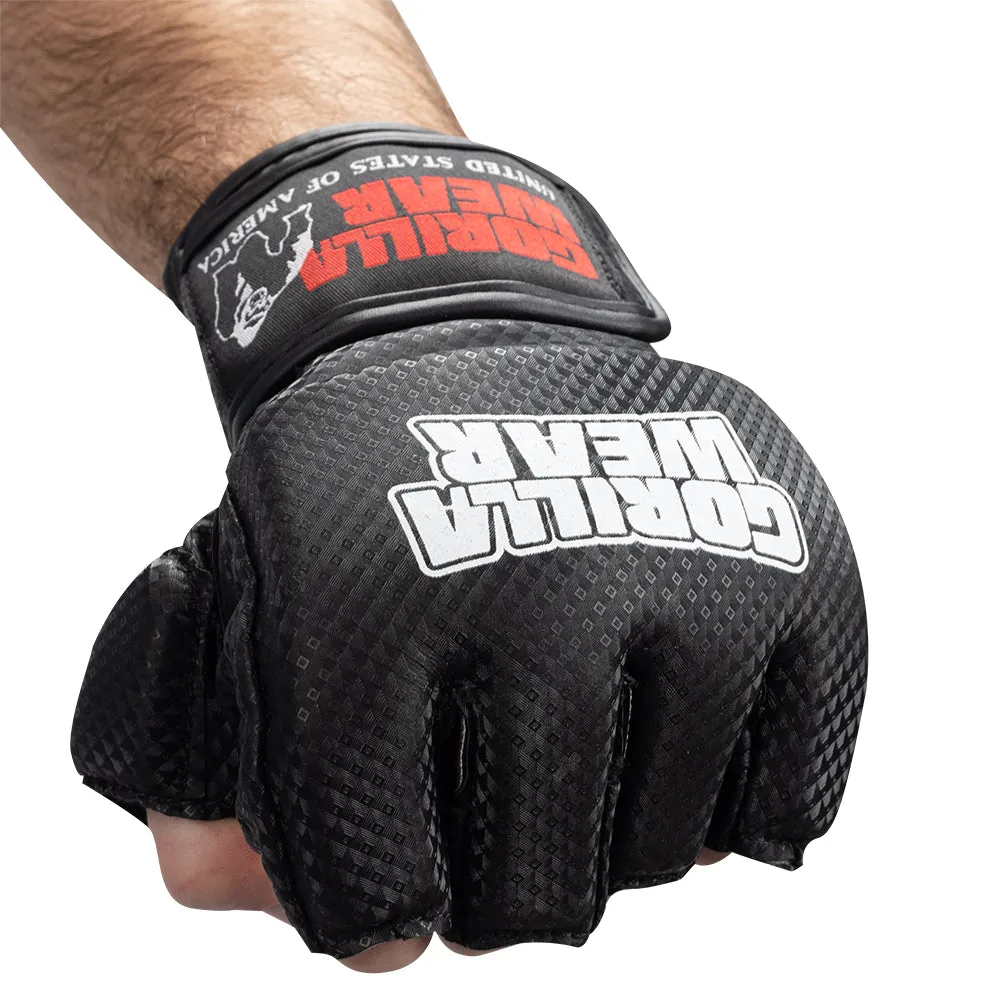 Manton MMA Gloves (With Thumb) - Black/White