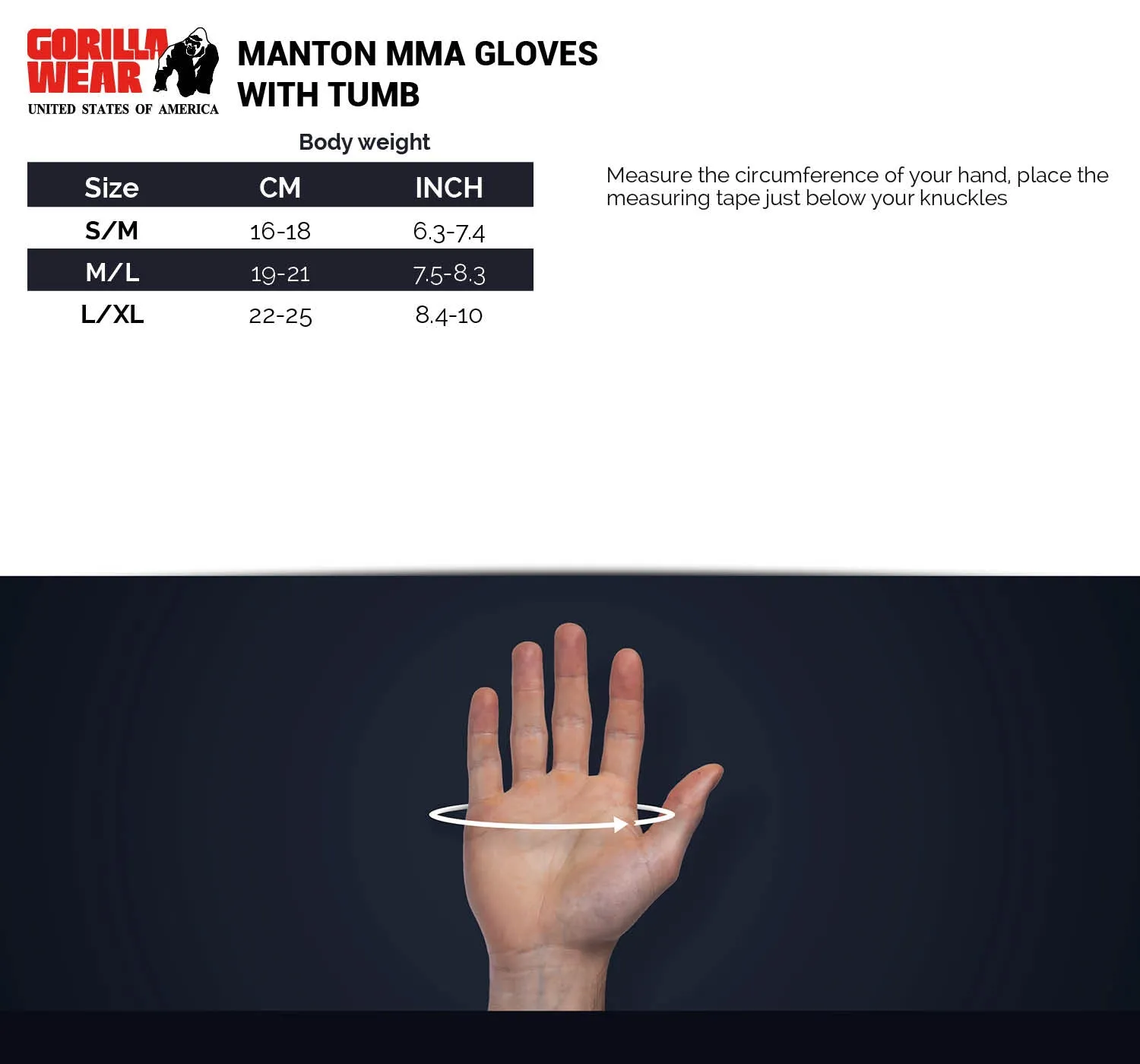 Manton MMA Gloves (With Thumb) - Black/White