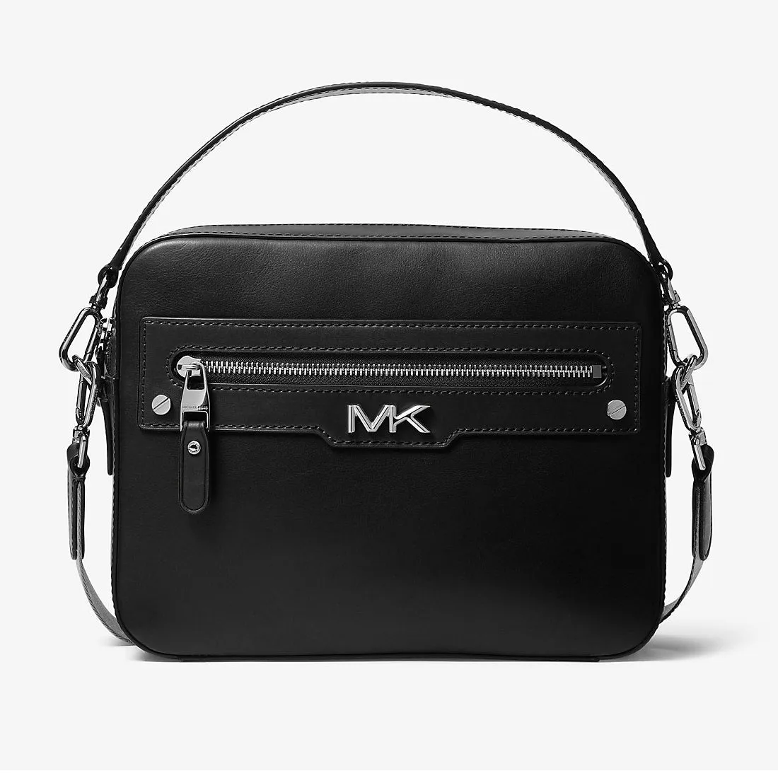 Michael Kors Varick Leather Camera Bag, black