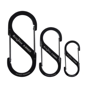 NITE IZE S-Biner Stainless Steel Dual Carabiner - 3 Pack - Black