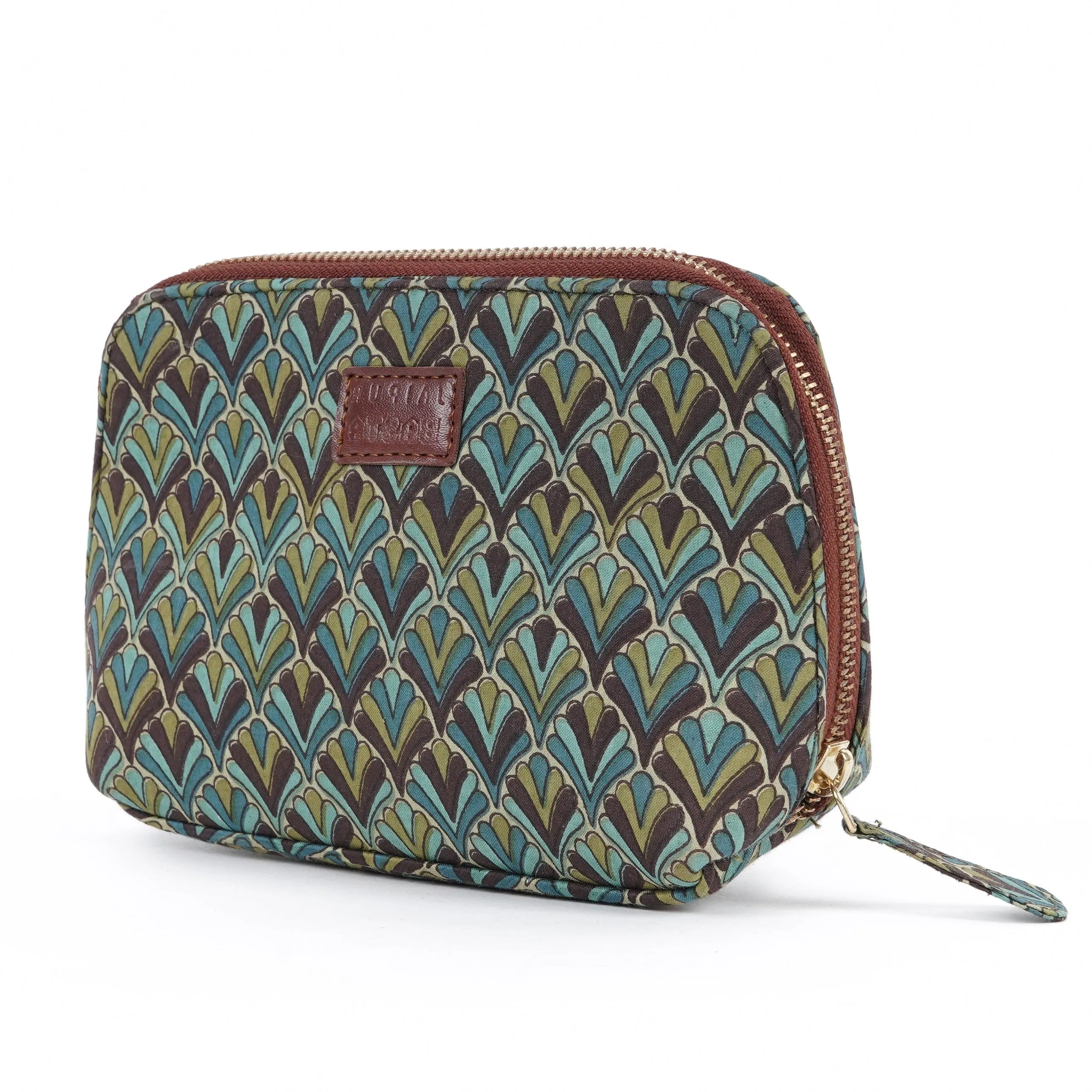 Olive Mist Blockprinted Pouches