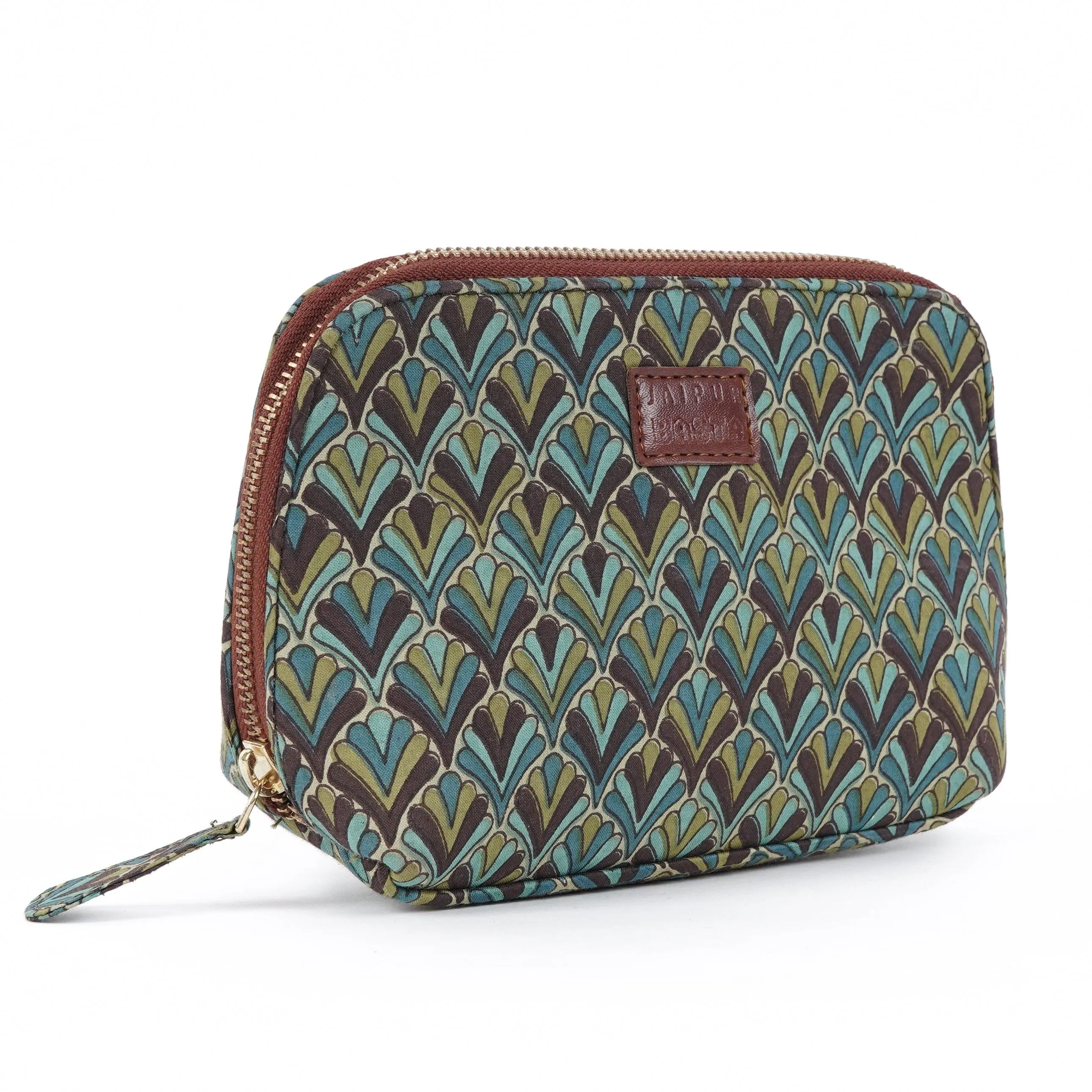 Olive Mist Blockprinted Pouches