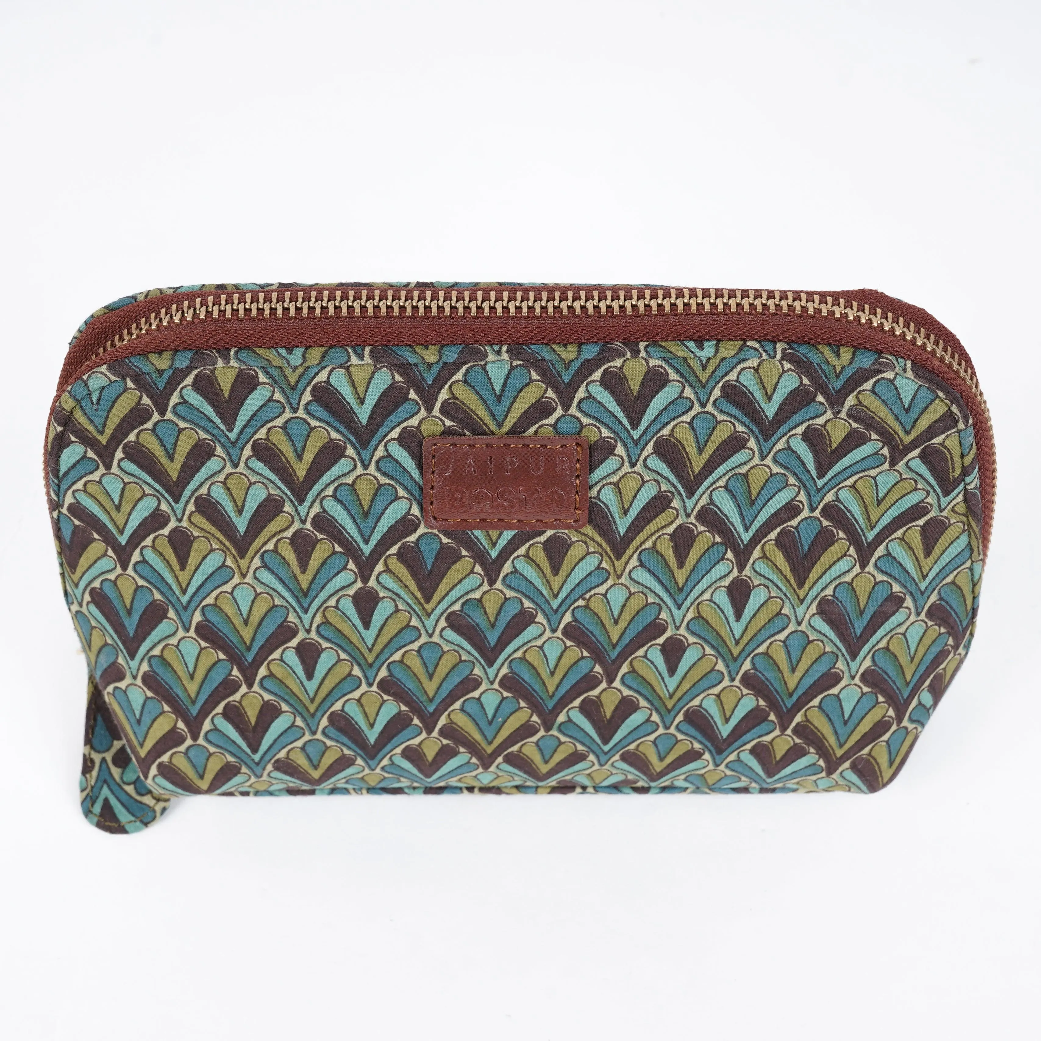 Olive Mist Blockprinted Pouches