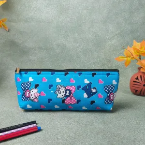 Pencil Pouch Dark Blue Colour with Cartoon Design