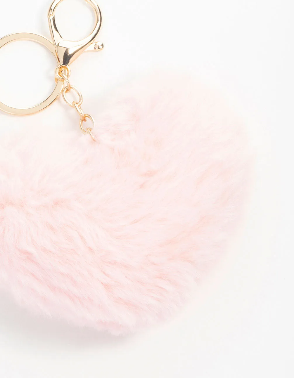 Pink Fabric Heart Keychain