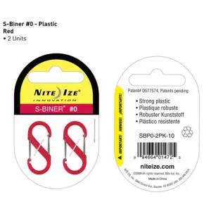 S-Biner Plastic #0 - Red  2 pack