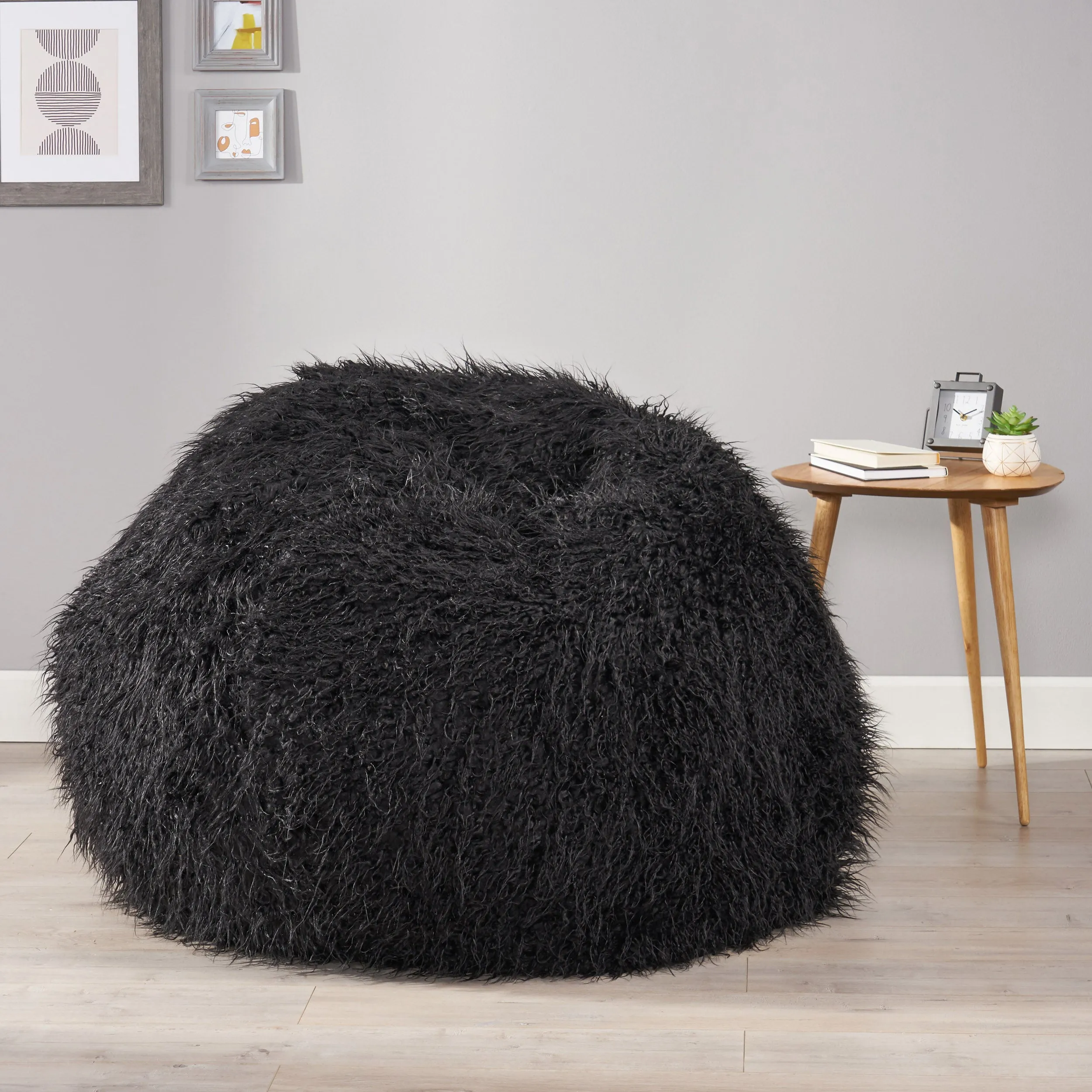 Sae 5 Ft Long Faux Fur Bean Bag