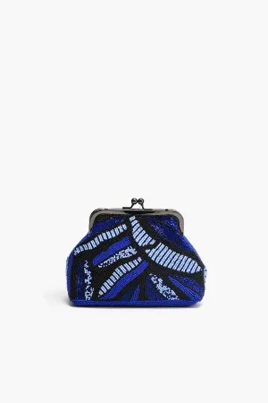 Sapphire Swirl Blue Frame Clutch