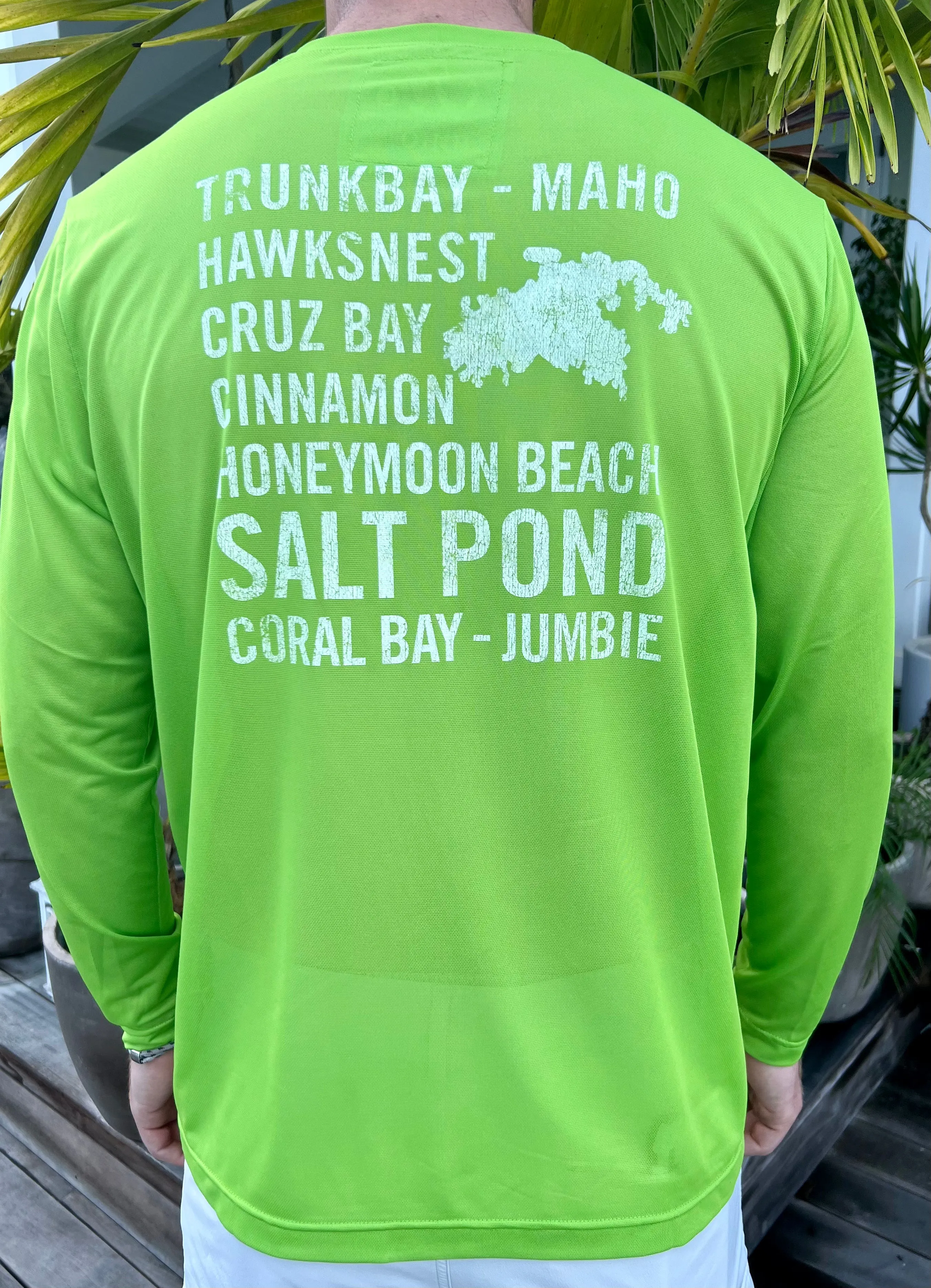 St John Island & Beach Names UPF50 Shirt - Lime Zest