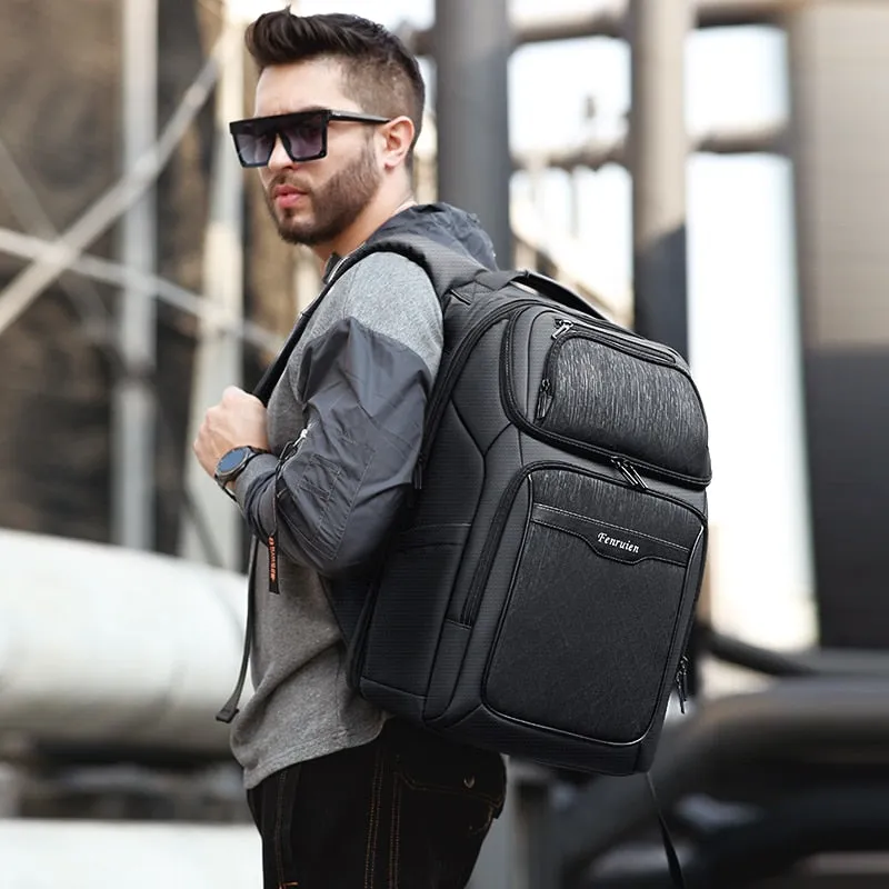 Stylish Backpack with Water Bottle Holder for Men Work Travel Backpack Water Repellent Notebook Briefcase