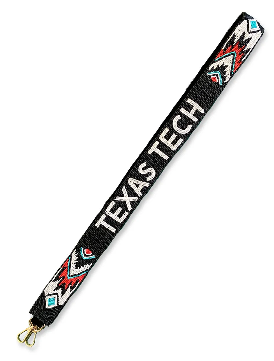 Texas Tech Dark Horse "Santa Fe" Black Beaded Purse Strap