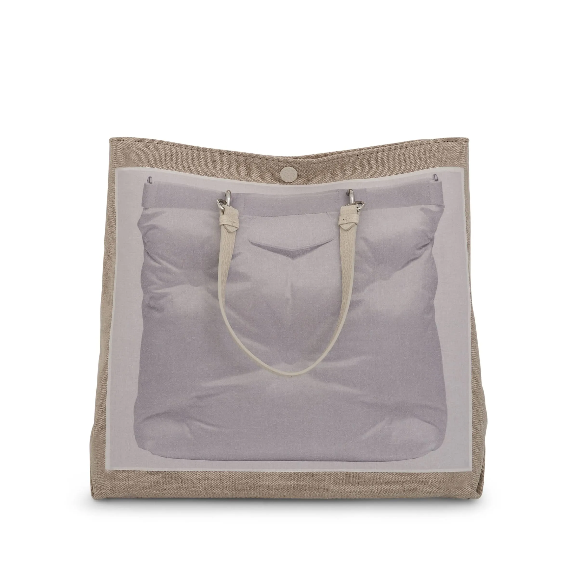 Trompe L'Oeil Glam Slam Totel Bag in Natural/Grey