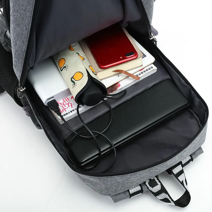 Waterproof Student Backpack With USB Charging Port