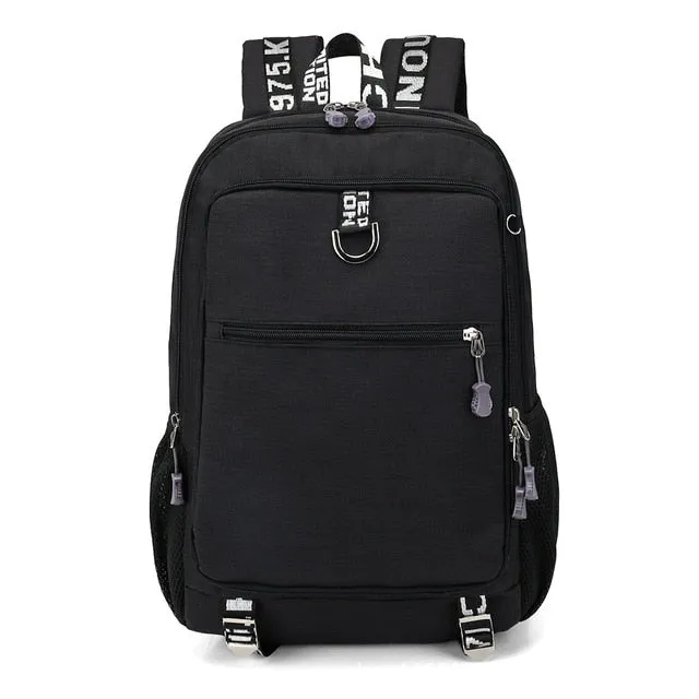 Waterproof Student Backpack With USB Charging Port