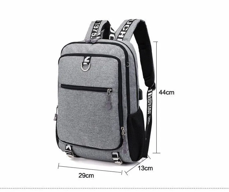 Waterproof Student Backpack With USB Charging Port