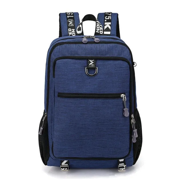 Waterproof Student Backpack With USB Charging Port