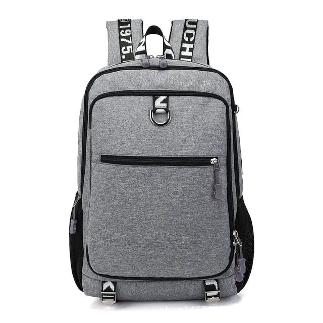 Waterproof Student Backpack With USB Charging Port